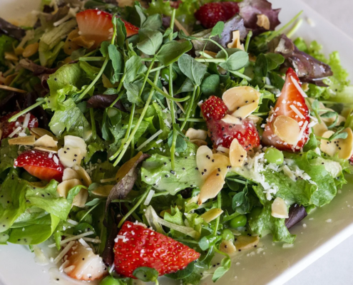 Strawberry pea salad