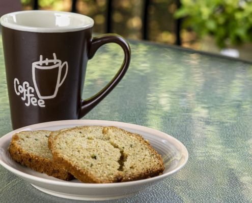 The Eazy-Peazy Zucchini bread with coffee